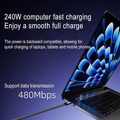 240W Fast Charging 2-in-1 Foldable Data Cable with Bracket Stand for Type-C to Type-C / USB-A to Type-C Devices
