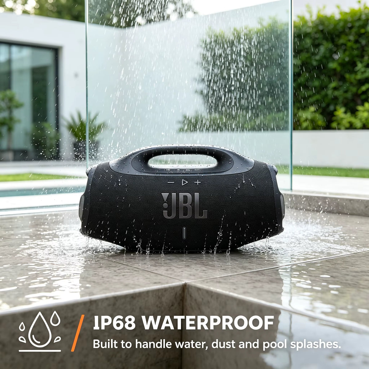 Rugged Wireless Boombox Speaker - IP68 Waterproof and Dustproof with Enhanced Bass for Outdoor Entertainment
