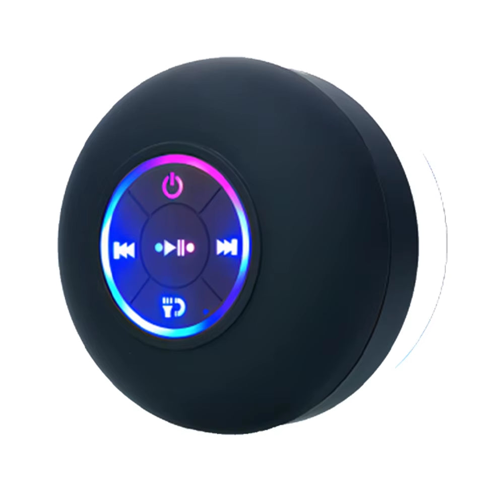 Bluetooth Speaker Portable Wireless Mini LED Speaker with Mic Suction Cup IPX4 Waterproof Resistant for Travel Outdoor Bathroom