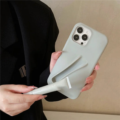 Silicone Soft Cover Case for iPhone 16, 15, 14, 13, 12, 11 Pro, Plus, Mini, Max, XS, XR, 6, 7, 8, SE with Lip Gloss Holder