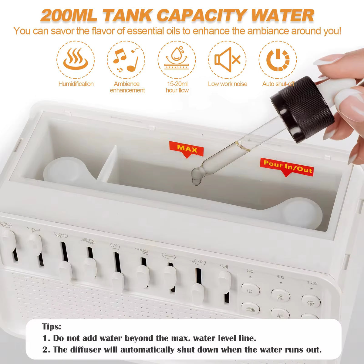 4 in 1 HIFI Bluetooth Speaker LED White Noise Speaker White Noise Sleep Aid Night Light Humidifier Machine with 8 Nature Sounds