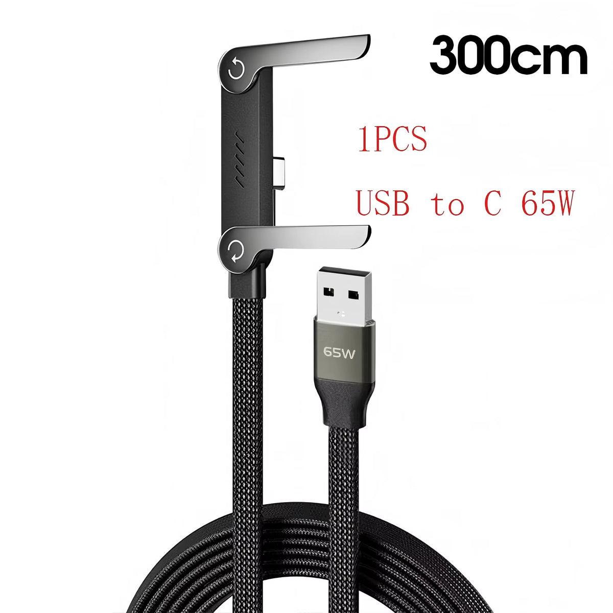 240W Fast Charging 2-in-1 Foldable Data Cable with Bracket Stand for Type-C to Type-C / USB-A to Type-C Devices