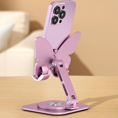 New Aluminum Alloy Mobile Phone Holders Butterfly 360 Degree Rotating Mobile Phone Stand Foldable Adjustable Tablet Stand