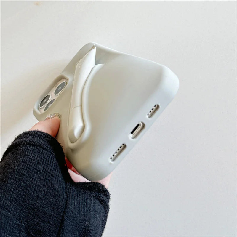 Silicone Soft Cover Case for iPhone 16, 15, 14, 13, 12, 11 Pro, Plus, Mini, Max, XS, XR, 6, 7, 8, SE with Lip Gloss Holder