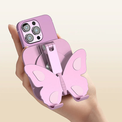 New Aluminum Alloy Mobile Phone Holders Butterfly 360 Degree Rotating Mobile Phone Stand Foldable Adjustable Tablet Stand