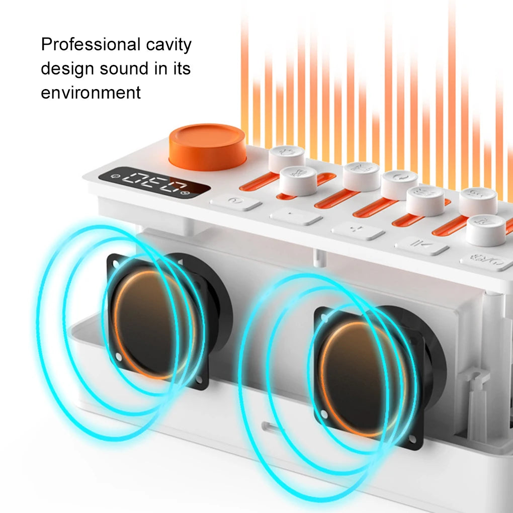 Smart Sleep Aid Speaker with RGB Night Light, 12 Colors, 8 Nature Sounds, White Noise Machine, Bluetooth-Compatible