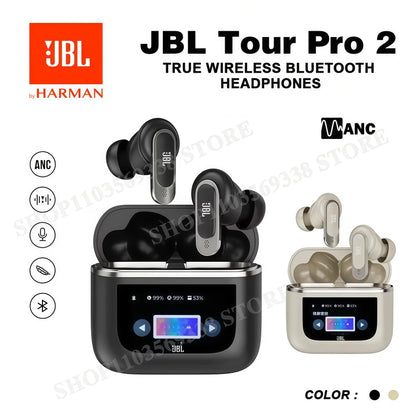 Tour Pro 2 TWS True Wireless Bluetooth Earphones with Stereo Sound, Sports Headset, LED Smart Display, and Microphone