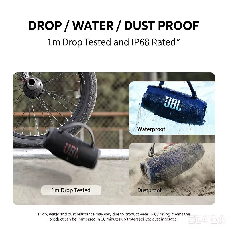 Charge 6 Portable Wireless Bluetooth Speaker - IP68 Waterproof Outdoor Stereo Bass Speaker