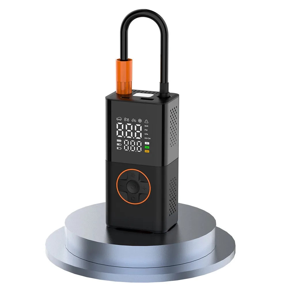 Portable Mini Air Inflator with Wireless Charging and Digital Display for Car and Bicycle Tires