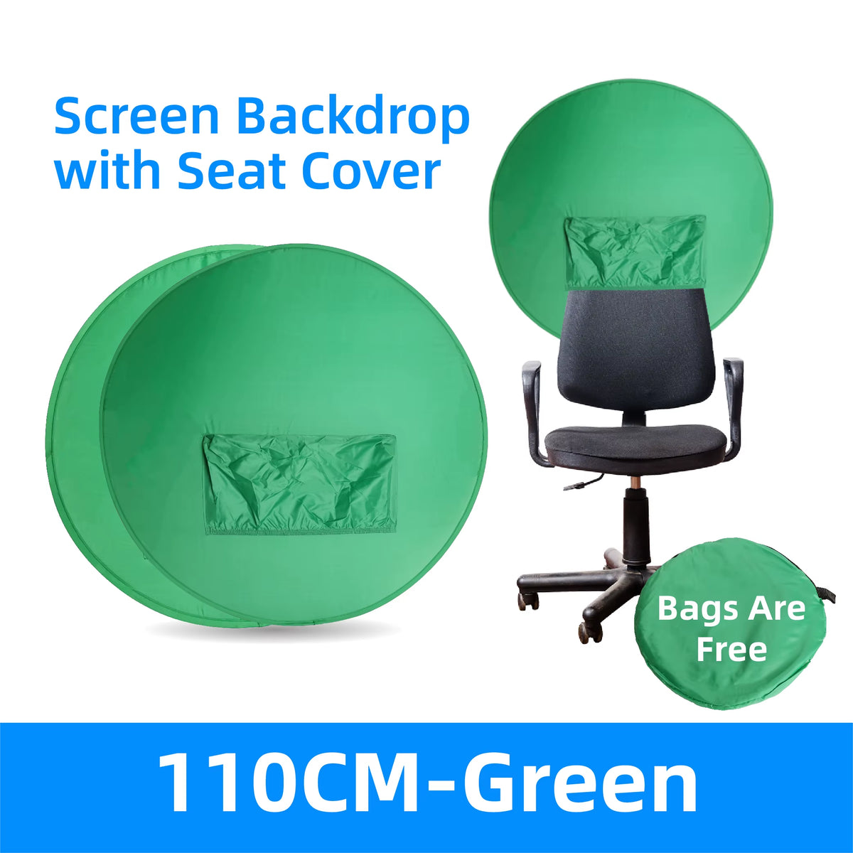 RF08 Game Live Chromakey 2In1 Photography Studio Chair Backrest Single-Double Sided Backdrop Background Cloth Green Blue Screen