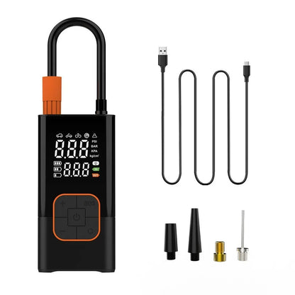 Portable Mini Air Inflator with Wireless Charging and Digital Display for Car and Bicycle Tires