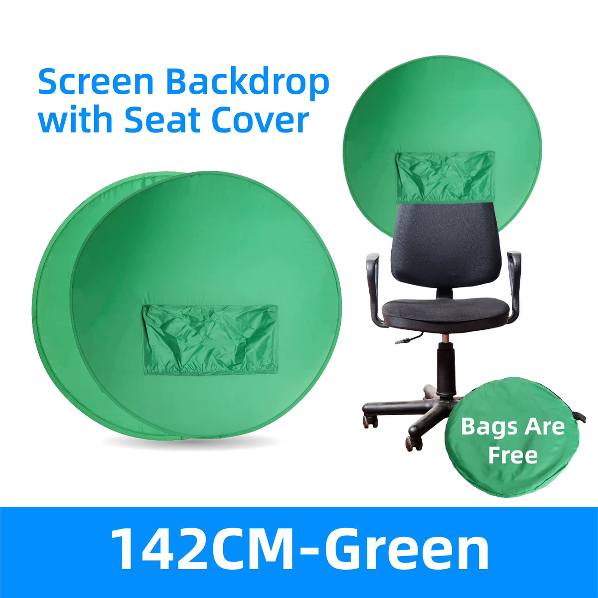 RF08 Game Live Chromakey 2In1 Photography Studio Chair Backrest Single-Double Sided Backdrop Background Cloth Green Blue Screen