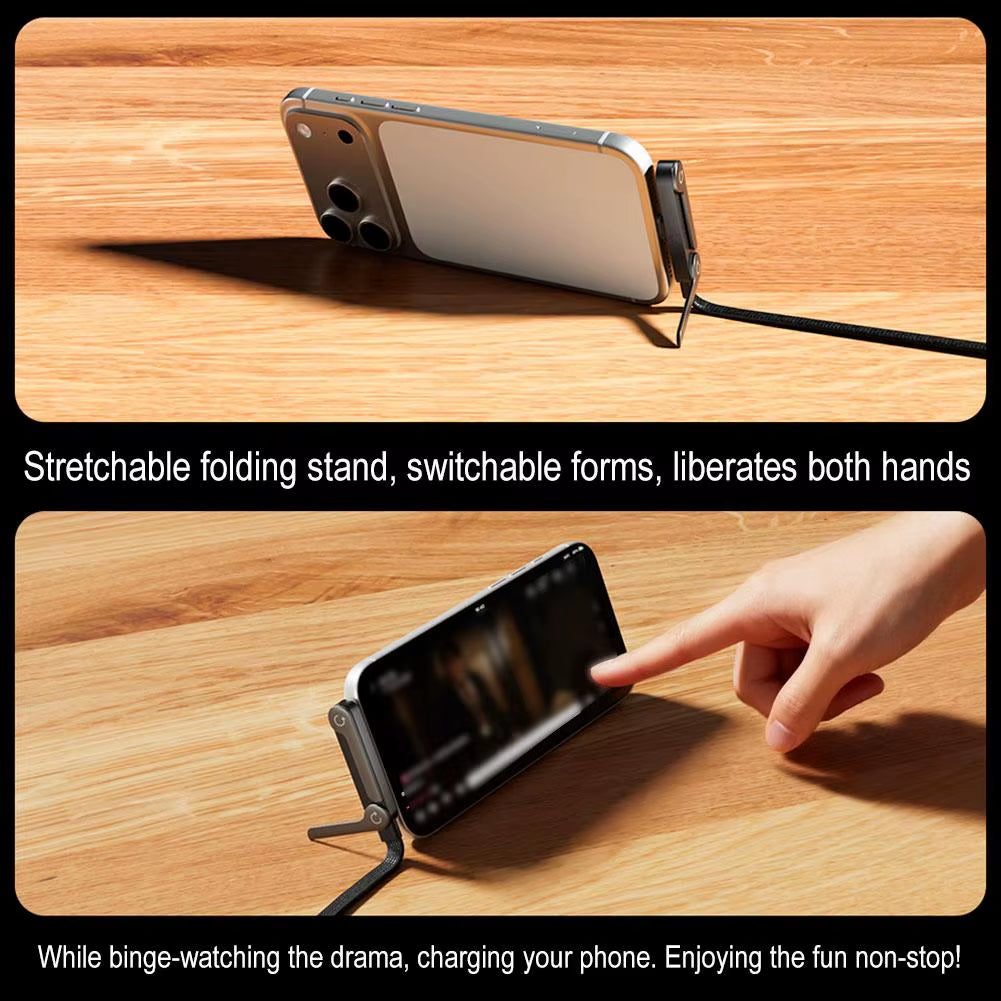 240W Fast Charging 2-in-1 Foldable Data Cable with Bracket Stand for Type-C to Type-C / USB-A to Type-C Devices