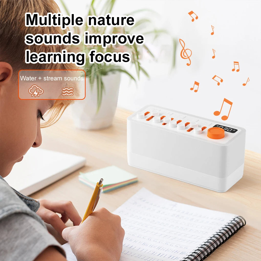 Smart Sleep Aid Speaker with RGB Night Light, 12 Colors, 8 Nature Sounds, White Noise Machine, Bluetooth-Compatible