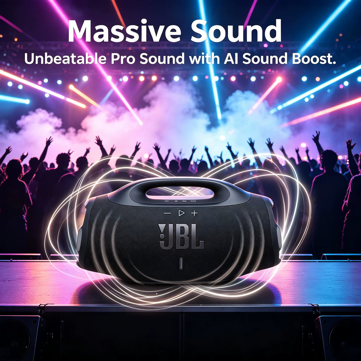 Rugged Wireless Boombox Speaker - IP68 Waterproof and Dustproof with Enhanced Bass for Outdoor Entertainment